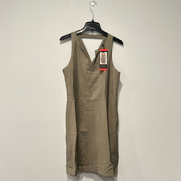 Banana Republic Womens V Neck Sleeveless Dress Olive Green Medium - Picture 5 of 6